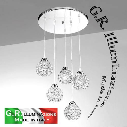 Lampadario moderno cromato - moderno,