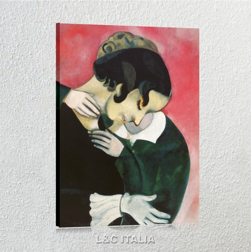 Chagall amanti rosa quadro - chagall,