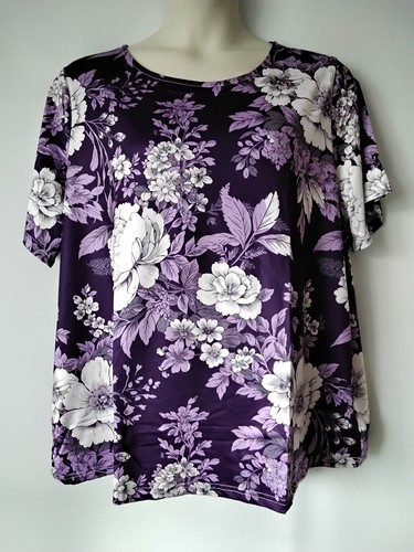 Shirt donna viola floreale - t-shirt,