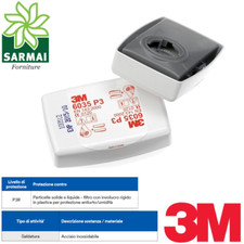 3M 6035 Filtri P3R antipolvere particelle solide liquide per Maschera mod 6000