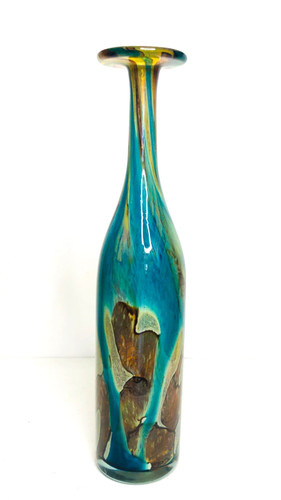 Bottiglia vaso vetro artistico
