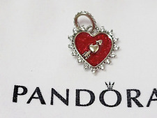 charm Pandora COEUR flèche argent 925 poinçon ALE