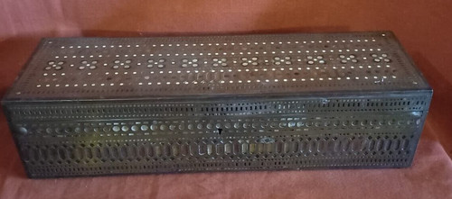 Scatola legno ottone con - scatola,