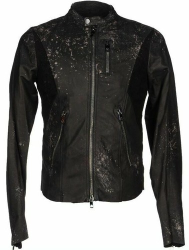 Giacca pelle diesel nero oro - giacca,