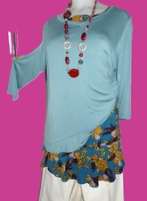 Camicia di design look a strati XL - LOGO by Lori Goldstein - 2 pezzi - NUOVO