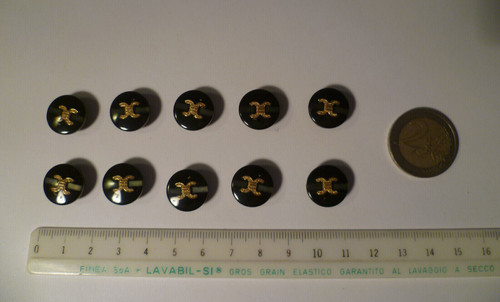 Bottoni resina nero - 10,