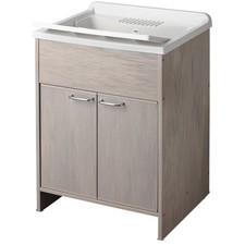 LAVATOIO CON MOBILE IN PVC COLORE ROVERE 60X50 CM MOD. GARDEN