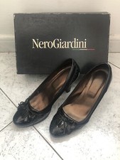 decolte’ Donna  Nero Giardini Di Vernice Nera E Camoscino Nr 38