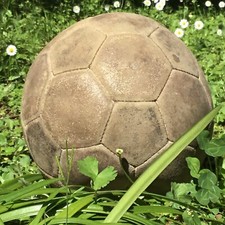 RARO PALLONE CALCIO IN CUOIO ANNI ‘70s VINTAGE LEATHER FOOTBAL BALL