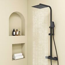 COLONNA DOCCIA CON MISCELATORE TERMOSTATICO SOFFIONE DOCCIA 25X25CM ACCIAIO INOX