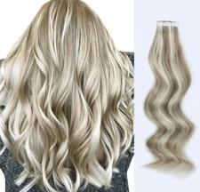 CAPELLI EXTENSION BIADESIVE REMY, 50 GRAMMI CAPELLI VERI 100% 40 Cm Lunghi.