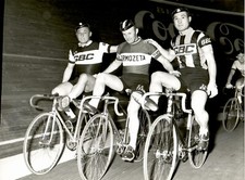 Fotografia originale Terruzzi, Domenicali e Faggin Sei Giorni di Milano 1965ca.