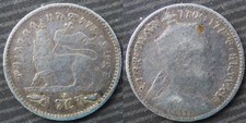 ETHIOPIA  # 1/20 birr 1895 - Menelik II