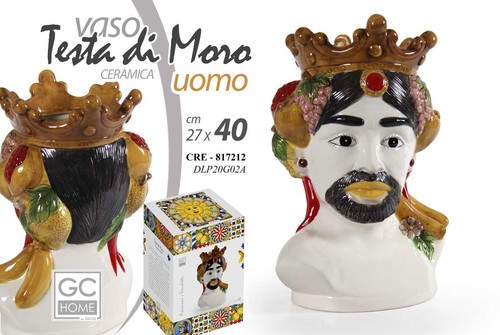 Testa moro vaso porta fiori - vaso,