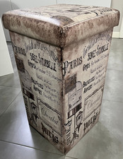 CUBOTTO CONTENITORE 31x31x59cm IN ECOPELLE cubo baule bidone cesto seduta posto