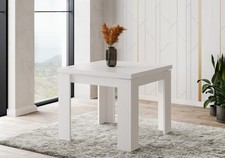 Tavolo da pranzo allungabile 8 posti fino a 180 cm soggiorno in legno bianco