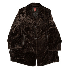 TYBER Giacca soprabito donna pelliccia sintetica marrone XL