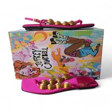 Sandali Jeffrey Campbell Yucatan Thong Slingback Fucsia Raso Oro Donna 6,5M