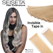 Hair Extensions Adesive Invisibili Tape in SEISETA 6 Fasce Capelli Veri Naturali