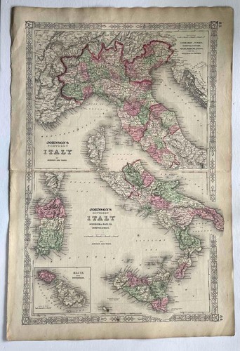Mappa antica 1864 italia - mappa,