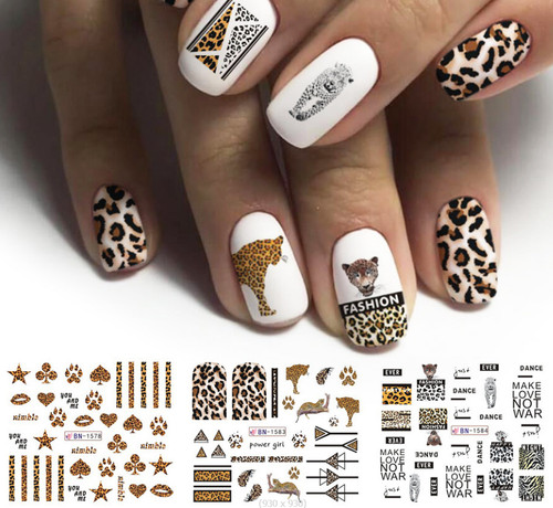 Adesivi nail art - adesivi, leopardo