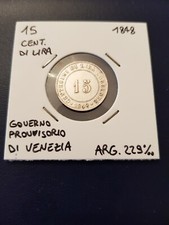 moneta argento 15 cent di lira 1848 governo provvisorio di Venezia, silver coin