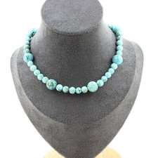 Collana Perle Howlite Turchese