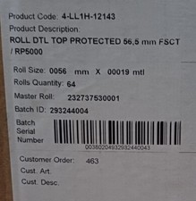 64 Rotoli Carta Adesiva Per Bilance Senza Velina,56mmx00019 mtl.