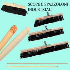 SCOPE SPAZZOLONI MANICO LEGNO SCOPA SPAZZOLA PULITURA CANTIERE PIUME RIGIDE