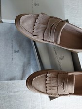MOCASSINI IN CAMOSCIO  BRUNELLO CUCINELLI TAGLIA 46 COLORE BEIGE 