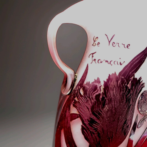 Vase signé verre français - verre, à