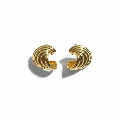 Orecchini donna oro onda - orecchini,