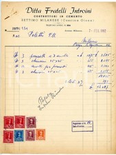 1952 SETTIMO MILANESE - CASCINA OLONA Ditta FRATELLI INTROINI Fattura chiusini
