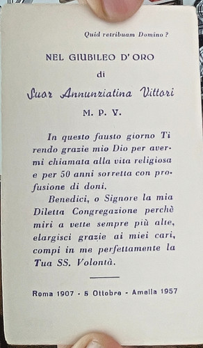 Giubileo oro suor - giubileo, d'oro