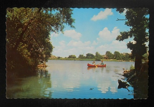 Cartolina anni canoa saluti - anni, 60
