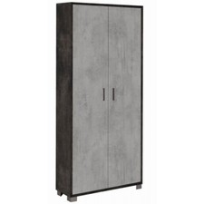 Mobile Nero Cemento Scarpiera Armadio 2 Ante 190 Ripiani Ufficio Ingresso