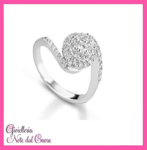 Anello oro bianco 18k con - bianco,