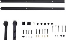 Kit Binario Per Porte Scorrevoli Nero 200x4x0.6 cm DecHome B810D0