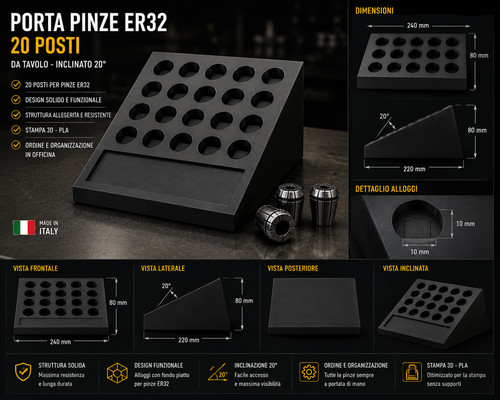 Porta pinze er32 posti da - 20,
