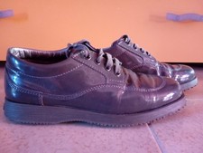 Scarpe donna Hogan originali numero 37 colore grigio vera pelle vernice lucide