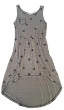 H&M Vestito abito asimmetrico canotta grigio a stelle bimba bambina 8 9 10 anni