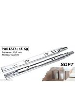 COPPIA GUIDE PER CASSETTI SOFT CLOSE ESTRAZIONE TOTALE PORTATA 45KG DA 25 A 50CM
