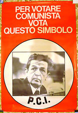 MANIFESTO ELETTORALE ORIGINALE VOTA PCI PARTITO COMUNISTA ANNI 70 BERLINGUER