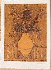 Xilografia di Pradella Luigi   - Fiori secchi -