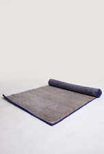 Runner 'Taj' 80x 200 cm- Design handknotted rug in wool and viscose blue-silver-