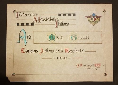 Moto guzzi diploma originale - moto,