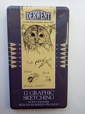 Derwent  12 GRAPHIC SKETCHING SOFT matite grafite in scatola di latta nuovo