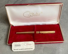 Stilografica DELTA Oro 24 Kt su Argento massiccio 925% + 4 cartucce