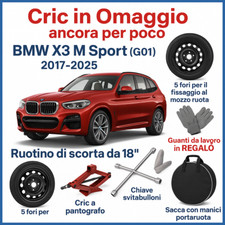 💥Kit Ruotino di Scorta BMW X3 M-Sport 18” 5Fori Cric Chiave Sacca Guanti DOT25