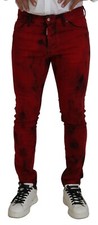 Jeans DSQUARED2 rosso cotone